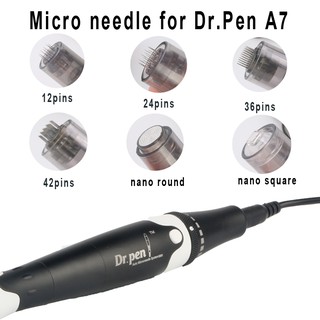 เข็มปากกานาโนไฟฟ้า 12 24 36 42 Pin แบบเปลี่ยน สําหรับ Dr.Pen Ultima A7 10 ชิ้น