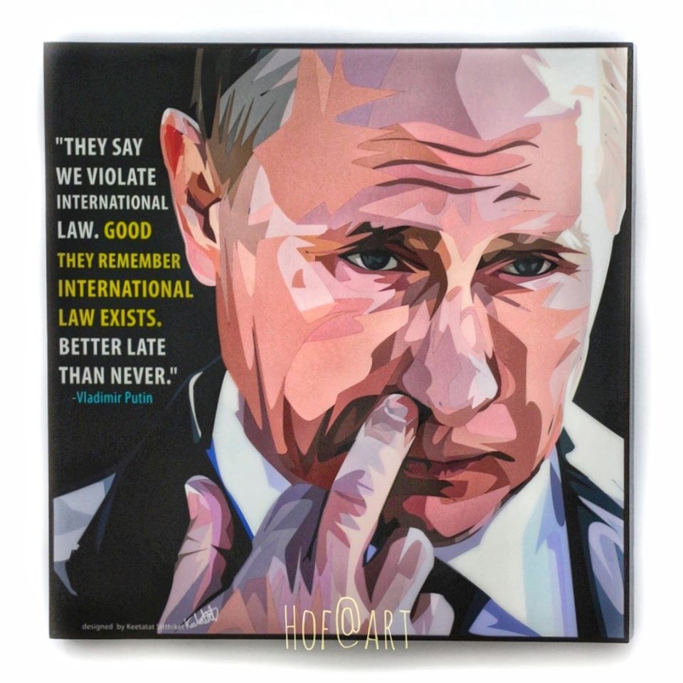 วลาดิเมียร์ ปูติน Vladimir Putin ประธานาธิบดี รัสเซีย Russia รูปภาพ​ติดผนัง pop art กรอบรูป แต่งบ้าน