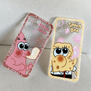 Samsung Galaxy A13 A33 A53 A52 A52S A72 A12 A51 A50 A50S A30S A20 A30 A73 A31 A21S M12 S21 FE S22 Ultra S22+ Plus  4G 5G Cartoon Cute Patrick Star SpongeBob Clear TPU Soft Phone Case ultra thin Full Back Cover HLJ 05