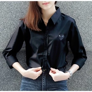 takayay brand เสื้อเชิ้ต สีดำพื้นใจดำ **เช็คขนาดจากตางรางไซซ์ของทางร้านเท่านั้น** เสื้อเชิ้ตทำงาน ผ้าคอตตอนทวิล