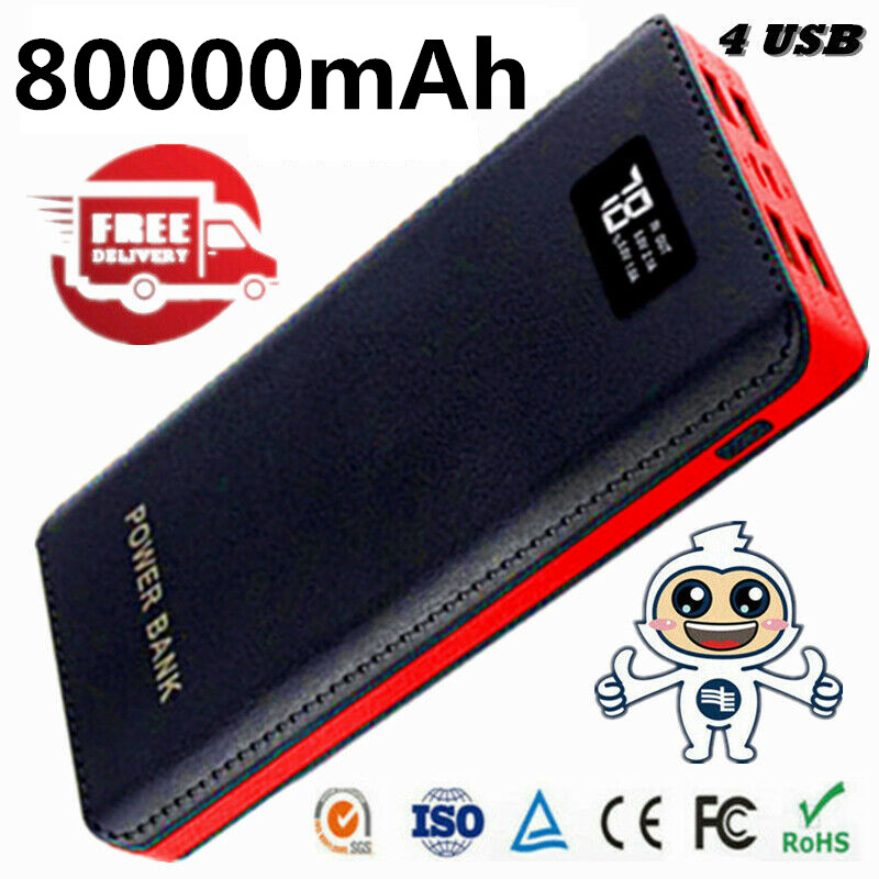 100% Original 80000mAh Powerbank 20W 2 เอาต์พุต Micro / iPhone / TypeC อินพุต Yaobao Power Bank PB