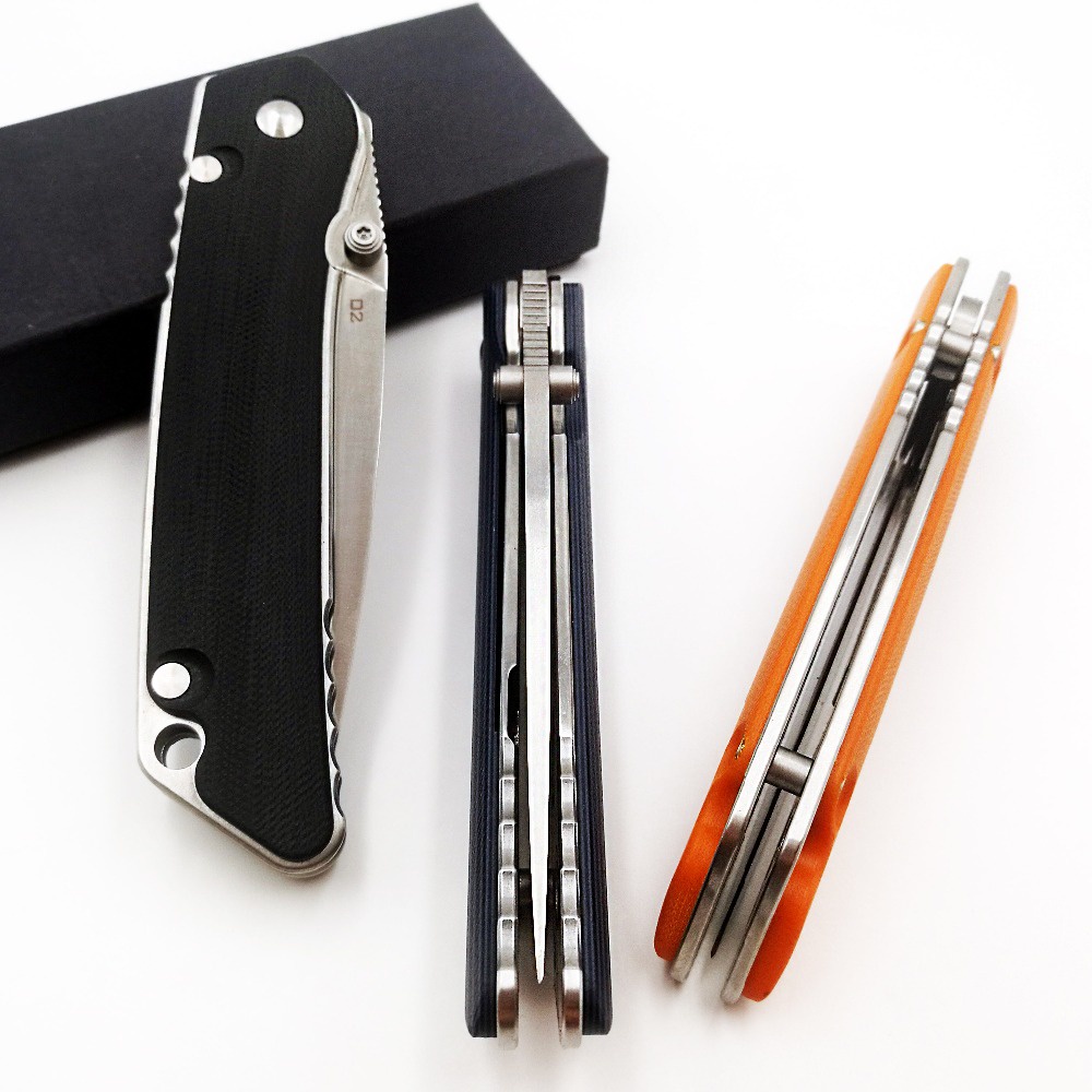 JSSQ Bear F95 Wild Boar Tactical Folding Knife D2 Blade G10 Handle