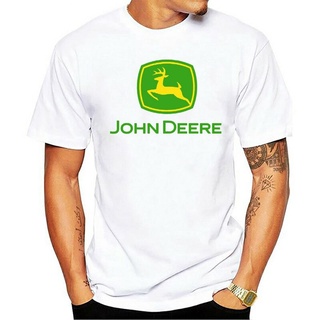 เสื้อยืด พิมพ์ลายโลโก้ John DeereS Tractors สีดํา สีขาว ราคา แฟชั่นสําหรับผู้ชายSize S-5XL