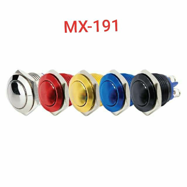 สวิทซ์เหล็ก 16 มิล กดติดปล่อยดับ ปุ่มเรียบMX-191