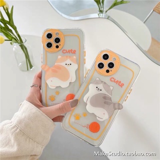 พร้อมส่ง🐱 Case เคส เคสมือถือ เคสโทรศัพท์ เคสนิ่ม เคส+holder แมวส้ม/เทา Griptok เคสไอริง เคสแมว