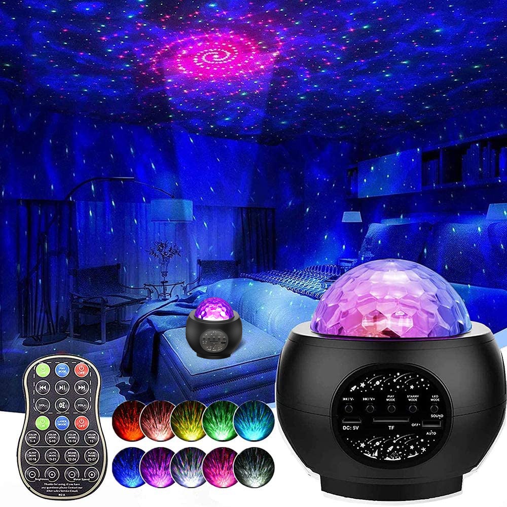 Galaxy Starry Sky Projector Night Light Child USB Music Player Star ...