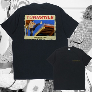 เสื้อยืดลําลอง ผ้าฝ้าย 100% แขนสั้น พิมพ์ลายวง Turnstile lelaki สีดํา พลัสไซซ์ XS-XXXL ของขวัญวันเกิด สําหรับผู้ชาย