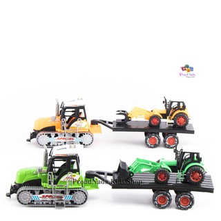 ProudNada Toys ของเล่นเด็กรถฟาร์มฝาครอบ+พ่วงหลัง SUPERIOR FARMER NO.678-4