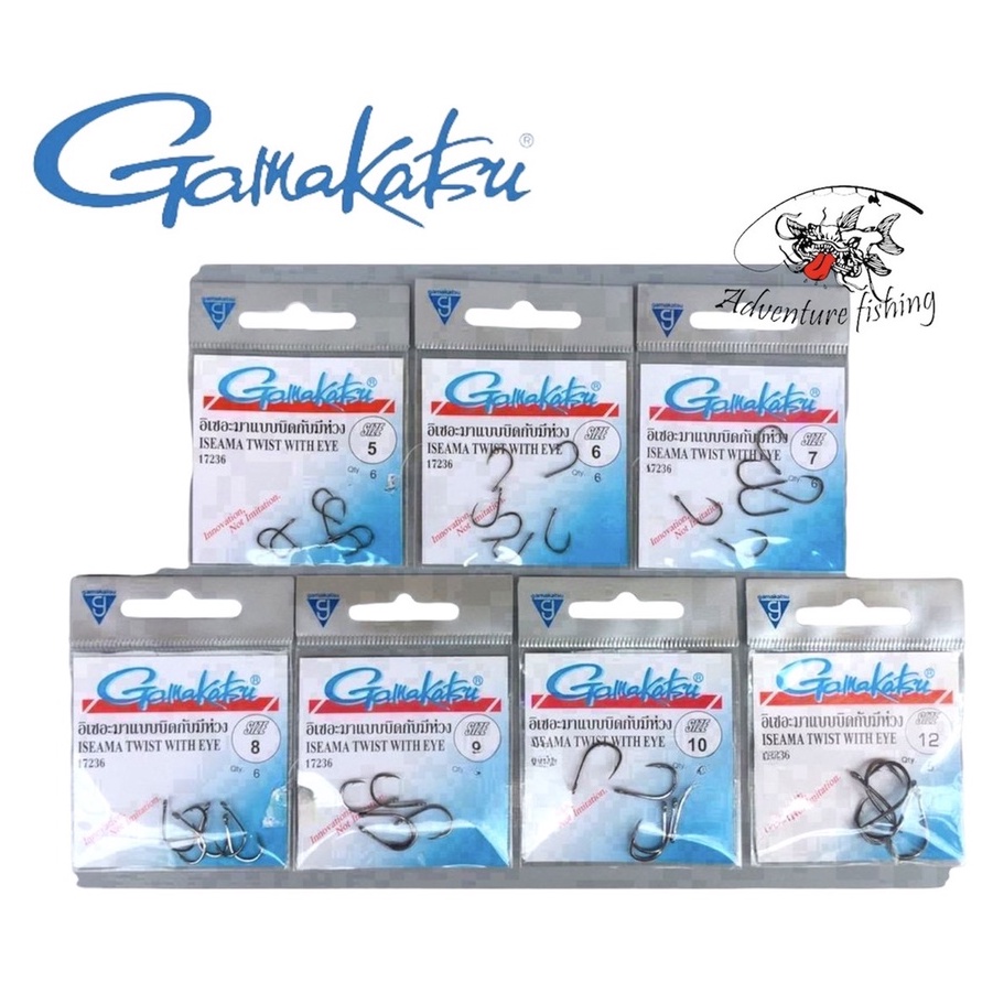 เบ็ดกามาคัตซึ Gamakatsu อิเซอะมาแบบบิดกับมีห่วง รุ่น17236 ของแท้ Made in Japan
