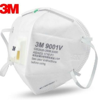 3M 9001v หน้ากาก mask มีวาล์ว สายรัดคาดหู (กล่อง 25 ชิ้น)