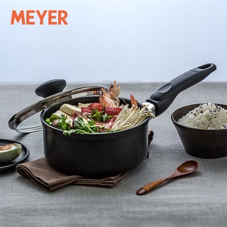 MEYER หม้อด้าม พร้อมฝาแก้ว ขนาด 16  cm. หม้อ หม้อต้ม หม้อตุ๋น หม้อผัด หม้อทอด หม้ออเนกประสงค์ Cauldron Shoppingmart88