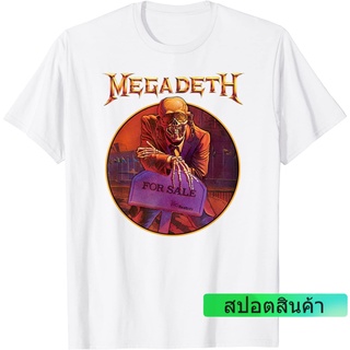 ROUND คอลูกเรือเสื้อยืดลำลองเสื้อยืดคอกลม ผ้าฝ้าย พิมพ์ลาย Megadeth – Peace Sells แฟชั่นฤดูร้อน สําหรับผู้ชายS to4XL-4XL