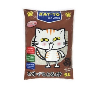 พร้อมส่ง‼️แคทโตะ KAT-TO ทรายแมวเบนโทไนท์ กลิ่นกาแฟและแอปเปิ้ล ถุง5ลิตร