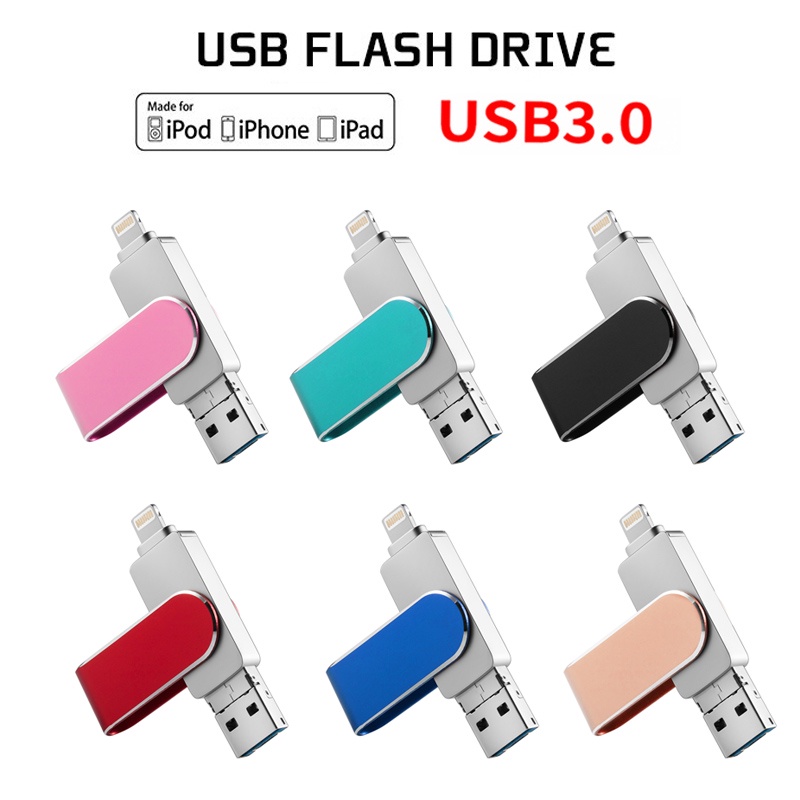 แฟลชไดรฟ์ USB 32GB 128GB 256GB สําหรับ iPhone iPad Macbook OTG