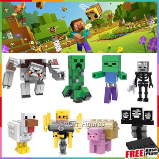 Minecraft Minifigures Redstone Cube Blaze Titan Chicken Pig Wither MC เกมของเล่นของขวัญมินิฟิกเกอร์ X0294