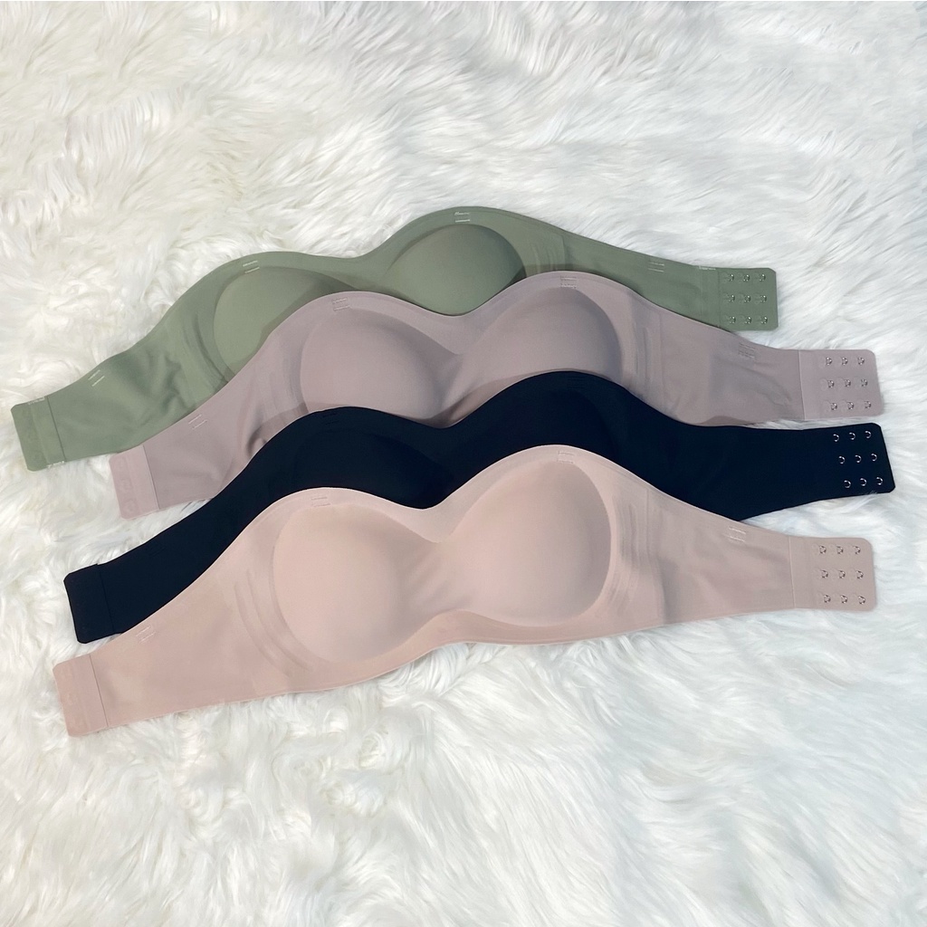 บราเกาะอกดันทรง เนื้อผ้าแบบSUJI JELLY•⚜ ไร้โครงเกาะแน่นด้วยสายพิเศษเฉพาะ เนื้อผ้าแนบเนียนไร้รอยนุ่มลื่นเย็น - รูปที่ 4