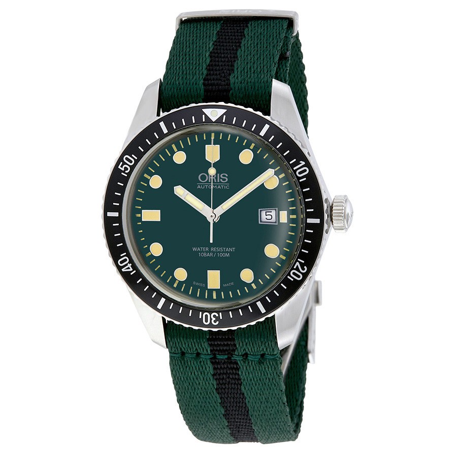 นาฬิกา ผู้ชาย Oris Divers Green Dial Automatic Men's Watch 01 733 7720 4057-07 5 21 25FC