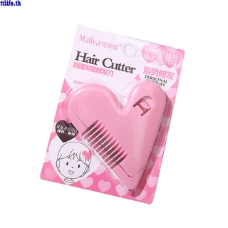 【ANDES】 Pink Mini Hair Trimmer Love Heart Shape Hair Cutting Comb Body Bikini Hair Removal Pubic Hair Brushes with Blades Trimming Tools