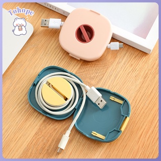 พร้อมส่ง กล่องเก็บสายชาร์จ กล่องเก็บหูฟัง ที่เก็บหูฟัง USB ที่เก็บสายชาร์จ ที่เก็บสายไฟ การหมุนแบบพกพา