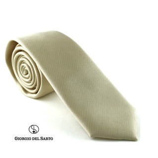 Giorgio Del Sarto Necktie Cream Fabric Texture เนคไทสีครีมมีเท็กเจอร์