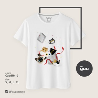 [ส่งฟรีไม่ใช้โค้ด] Yuu เสื้อยืด ของขวัญ แมว Cat Gift T-shirt