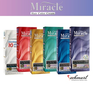 Miracle ครีมย้อมผมมิราเคิล  สีติดทนนาน เป็นประกายเงางาม 28สี