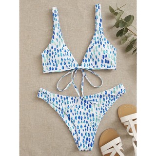 Size S New Bikini blue dot set พร้อมส่ง