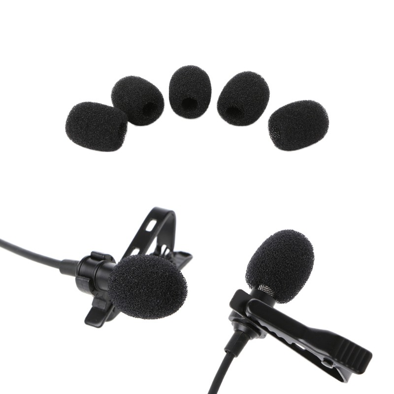 5XRound  Lavalier Microphone Foam Windscreen Sponge Windshields 6mm Opening