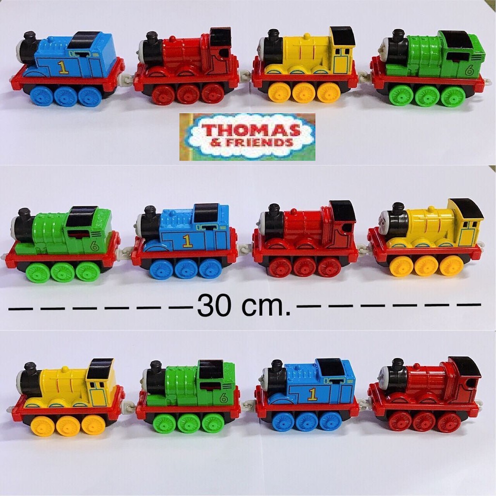 รถไฟเหล็ก Diecast   ใน 1ขบวนประกอบด้วย รถ 4 คัน ฟ้า แดง เหลือง เขียว