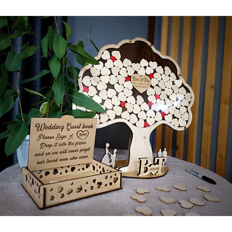 CutMe Tree Wedding Guest Book กรอบต้นไม้เขียนคำอวยพรในงานแต่ง  งานแต่งงาน งานมงคลสมรส แต่งงาน สมุดลง