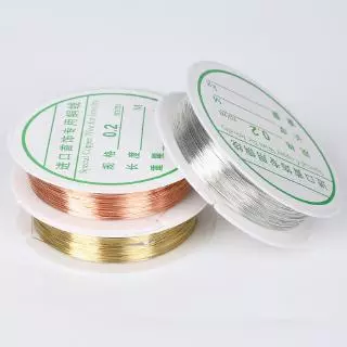 สายลวดโลหะผสม 0.2 0.25 0.3 0.4 0.5 0.6 0.8 1 มม. สีเงิน สีทอง สําหรับทําเครื่องประดับ DIY