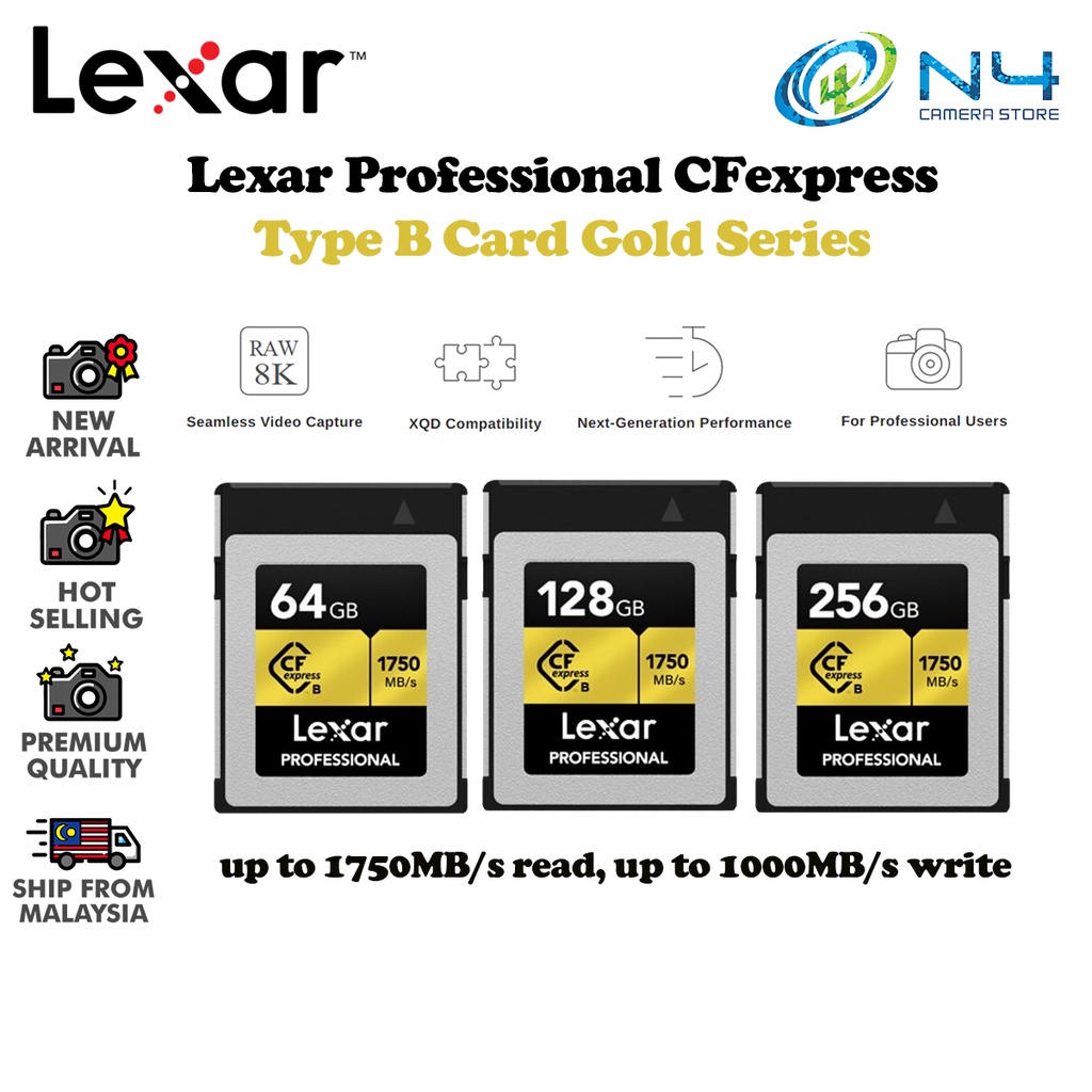 Lexar Professional CF Express Type B Compact Flash Card 1750MB Lexar CF Express (64GB/128GB/256GB)