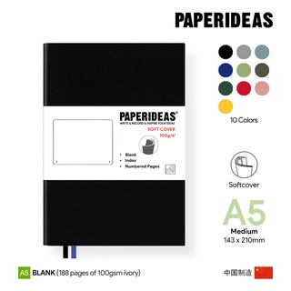 Paperideas A5 Blank Softcover Notebook - สมุดโน๊ตเปเปอร์ไอเดีย A5 ปกอ่อนไม่มีลาย