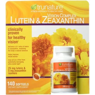 Trunature Lutein Exp.02/28 วิตามินบำรุงสายตา & zeaxanthin 140 softgels สำหรับผู้ที่ใช้สายตาโดยเฉพาะ