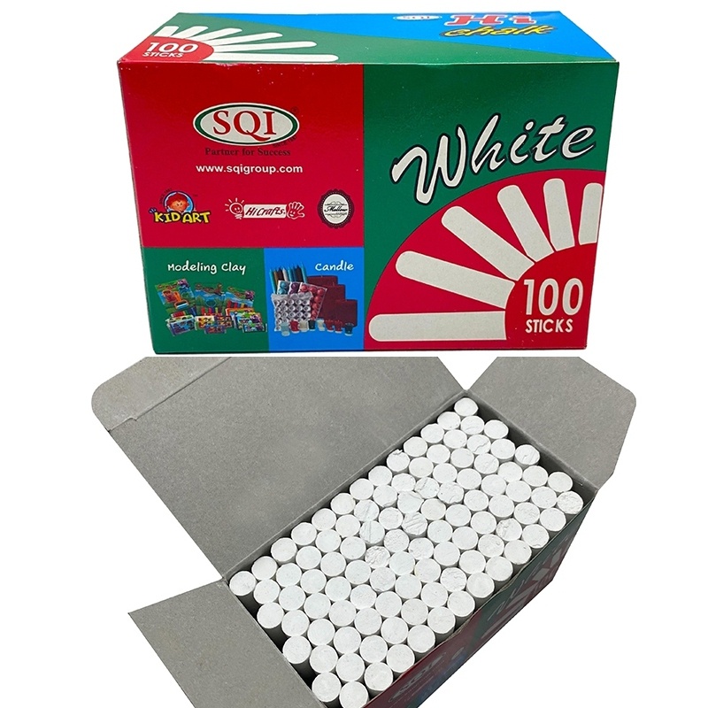 ชอล์ค ชอล์กสี ชอล์กขาว บรรจุ100 แท่ง/กล่อง ชอล์กเขียนกระดาน ฝุ่นน้อย ไร้สารอันตราย Non-toxic แบนด์ Hi Chalk - รูปที่ 2