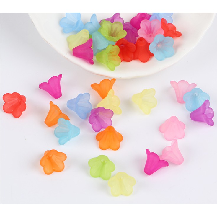 กิ๊บติดผมอะคริลิค ลายดอกไม้ ทรัมเป็ต กลีบดอกไม้ รูตรง DIY 100 ชิ้น 50 ชิ้น