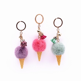 NEW! มี11สี กระเป๋าพวงกุญแจไอศครีม New keychain of ice-cream BQL