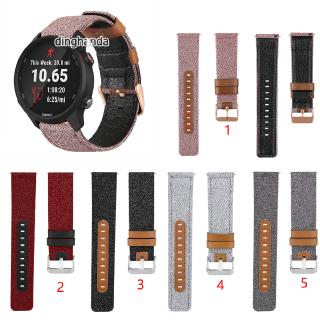 สายหนังแท้ ทำจากผ้าแคนวาส Garmin Forerunner 645 245 245M