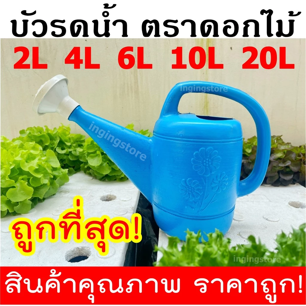 🌻 บัวรดน้ำ บัวรดน้ำพลาสติก บัวรดน้ำต้นไม้ ที่รดน้ำ (พลาสติกหนา) 1.5ลิตร 4ลิตร 6ลิตร 10ลิตร 17ลิตร