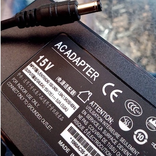 อะแดปเตอร์ Adapter 15V 5A หัวแจ็คขนาด2.5mm. อดัปเตอร์ Output Voltage: 15V 5A หัวแจ็คขนาด2.5มิล หม้อแปลง