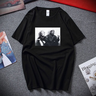 เสื้อยืดผ้าฝ้าย เสื้อยืดแขนสั้น ผ้าฝ้าย พิมพ์ลาย Legends Tupac Marilyn Monroe 2 Pac แฟชั่นฤดูร้อน สไตล์ฮิปฮอป