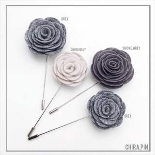 Lapel pin / flower pin / brooch / เข็มกลัดติดสูท / พินติดสูท / เข็มกลัดดอกไม้ / ดอกไม้ติดสูทเทา / ดอกไม้ติดเสื้อ /