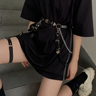 เข็มขัดโซ่ เรียบง่าย สไตล์พังค์ สำหรับกางเกง
