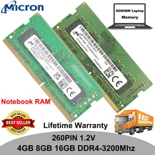 หน่วยความจําแล็ปท็อป Micron 4GB 8GB 16GB PC4 3200AA DDR4 3200MHz 260Pin 1.2V SODIMM