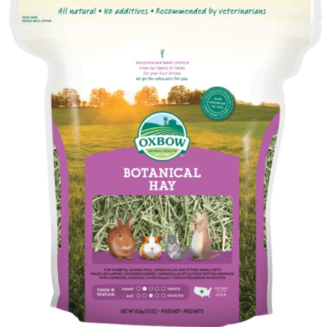 Oxbow Botanical Hay หญ้าทิโมธีสมุนไพร 15 ออนซ์ (425 กรัม)