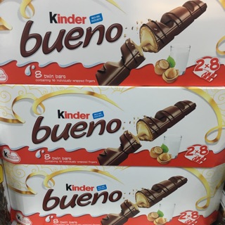 Kinder bueno Milk &amp; Hazelnut 1 กล่องมี 8 ห่อๆละ 2 ชิ้น มี 2 รส