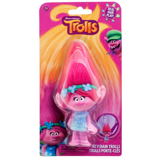 Dreamworks Trolls Poppy พวงกุญแจตุ๊กตา Pink Hair Troll Figure