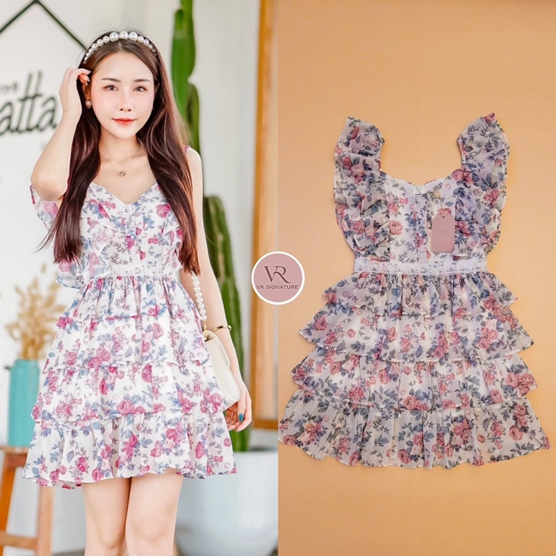 Dress แขนกุดคอวี 🌷🧸VR Signature​ by VORA 🧸🌷