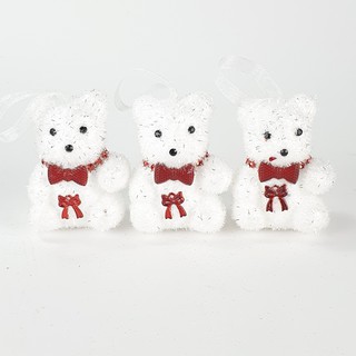 Ghouse online COZY ตุ๊กตาหมีตกแต่งต้นคริสต์มาส 3ชิ้น/แพ็ค ขนาด 5.5x5.0x7ซม. AG19-066 สีขาว