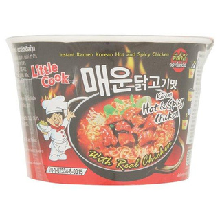 ลิตเติ้ลกุ๊ก ราเมงกึ่งสำเร็จรูป ไก่เผ็ดเกาหลี 150กรัม/Little Cook Instant Ramen Korean spicy chicken 150 grams